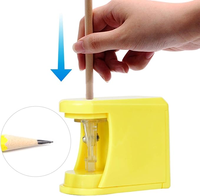 Pencil Sharpener,Electric Pencil Sharpener Kids Friendly Pencil Sharpeners Battery Operated Heavy Duty Classroom Pencil Sharpeners Yellow,for Colored Pencils