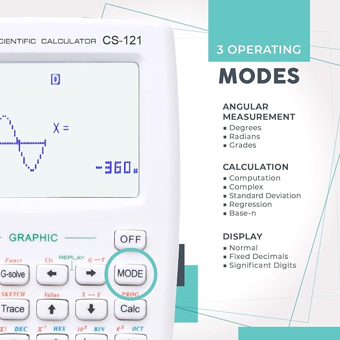 CATIGA Scientific Calculators with Graphic Functions, Graphing Calculators with Multiple Modes, Scientific Calculators for Students, High School or College Courses, Calculadora Cientifica, CS-121