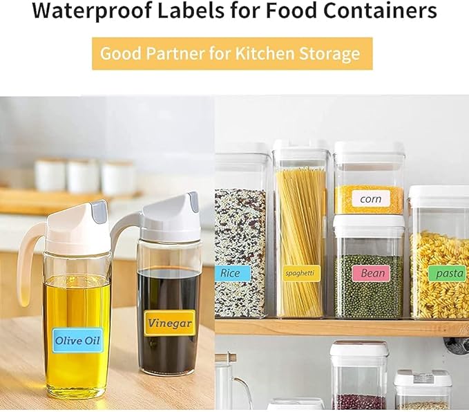 Waterproof Removable Name Labels for Children, 150PCS Handwritten Colored Label for Classroom, Home, Office Organizing Projects