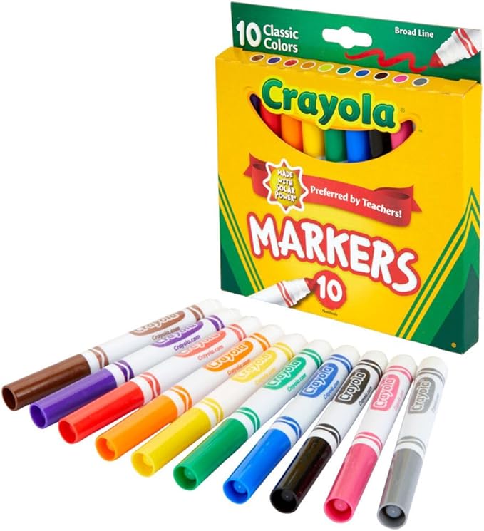 Crayola Classic Markers, Broad Line 8 ea (Pack of 2)