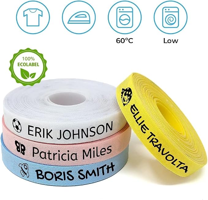Personalized Iron-on Fabric Labels to Mark Your Clothes. Gentle with Your Kids Skin, for Children's School Uniform, Clothes, Clothing Labels for Kids Baby. (101)