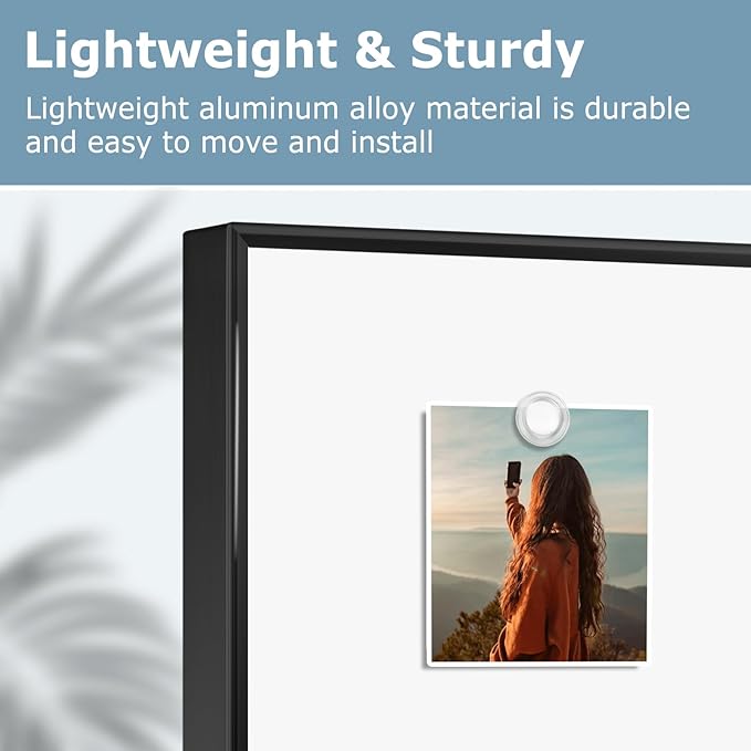 Magnetic Whiteboard, 24"x18" Dry Erase White Board for Wall, Hanging Presentation Board for Home, Office, School, Black Aluminum Frame