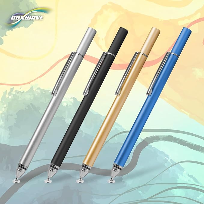 BoxWave Stylus Pen Compatible with Boogie Board Blackboard Smart Scan Reusable Notebook - FineTouch Capacitive Stylus, Super Precise Stylus Pen - Metallic Silver