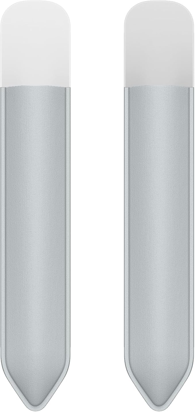 MoKo Pencil Holder Sticker Fit Apple Pencil Pro, iPencil USB-C, Apple Pencil 1st/2nd Generation, Elastic Pencil Pocket Pouch Adhesive Sleeve Attached to iPad Case for Stylus Pens, 2 Pieces Silver Gray