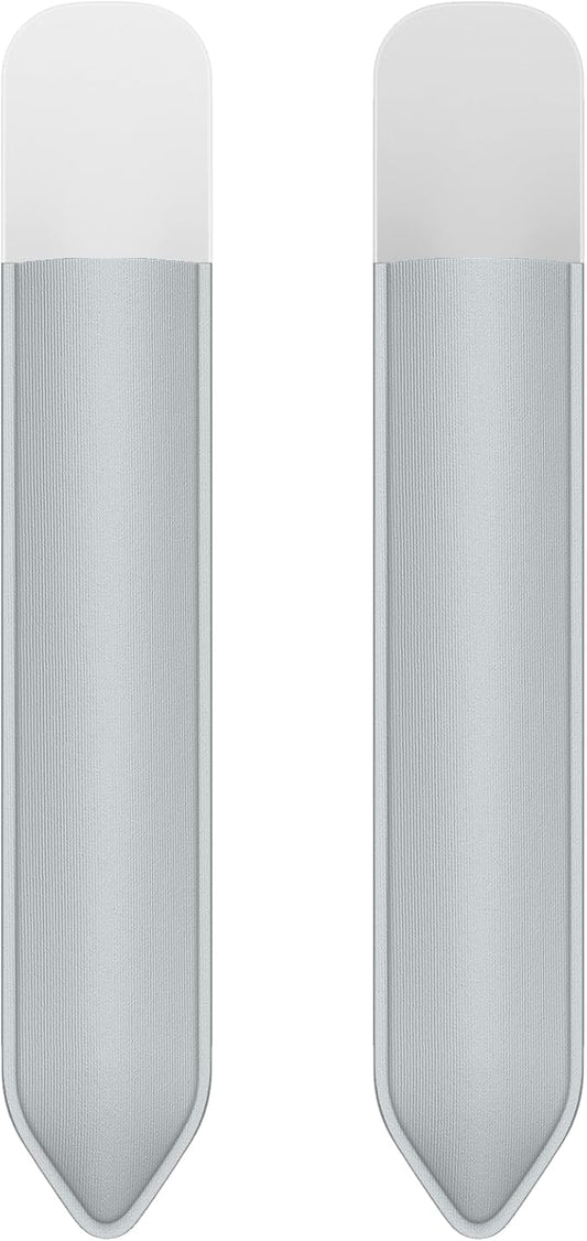 MoKo Pencil Holder Sticker Fit Apple Pencil Pro, iPencil USB-C, Apple Pencil 1st/2nd Generation, Elastic Pencil Pocket Pouch Adhesive Sleeve Attached to iPad Case for Stylus Pens, 2 Pieces Silver Gray