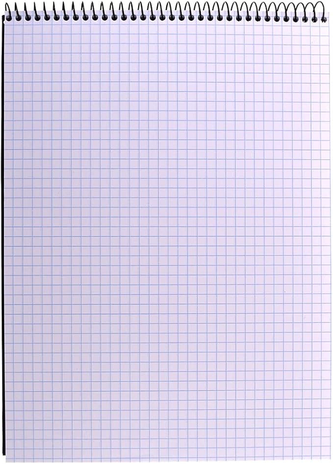 Silverpoint Top Wire Pad, Heavy Back, Quadrille Rule, 8.5 x 11.75 Inches, 70 Sheets, Protective Cover, Blue/Black (51070) (Pack of 2)