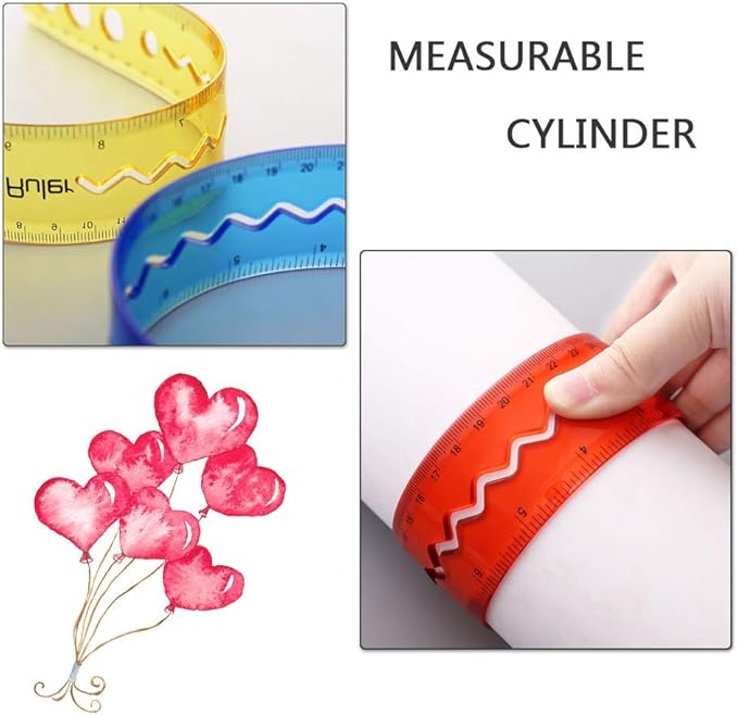 30CM/12inch Unbreakable Clear Rulers Double Scale Bendable Flexible Rubber Rulers Transparent Shatterproof Straight Plastic Ruler,8"/20CM Folding Rulers School,Classroom,Office Kids/Adults(4PCS)