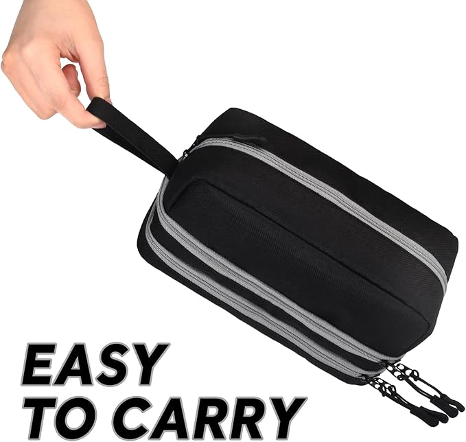 Genteen Large Capacity Pencil Case,Multifunction Pencil Pouch,Pencil Bags with Zipper 3 Compartments Pencil case organizer for or School Teen Girl Boy Men Women（Black）