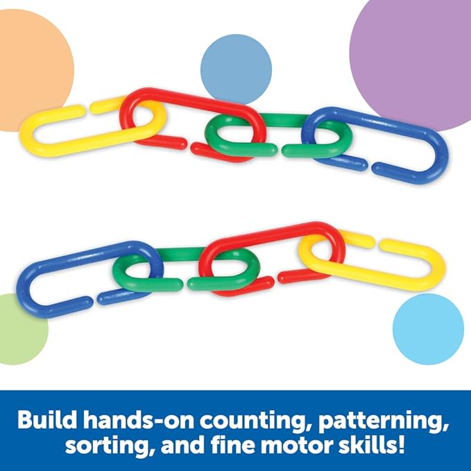 Learning Resources Link 'N' Learn Links - 500 Pieces, Ages 3+, Preschool Supplies, Toddler Toys, Math Manipulatives