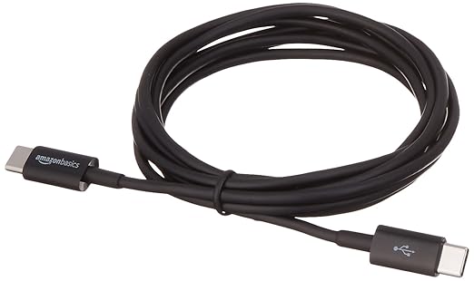 Amazon Basics USB-C to USB-C 2.0 Fast Charging Cable, 480Mbps Data Transfer Speed, USB-IF Certified, for Apple iPhone 16/15, iPad, Samsung Galaxy, Tablets, Laptops, 6 Foot, Black