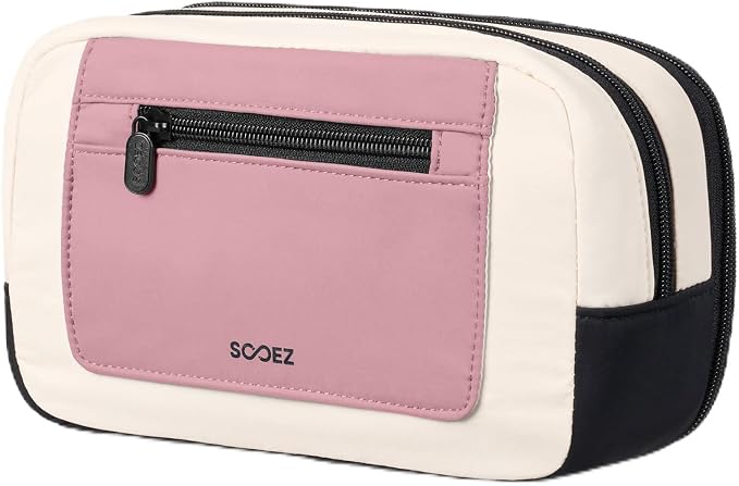 Sooez Pencil Case, Pencil Pouch Large Capacity, Pen Bag Storage Organizer | Clean Two-Tone Design, Multiple Compartments, Versatile Storage, Smooth Durable Zippers, Water-Resistant Fabric, Stable Base