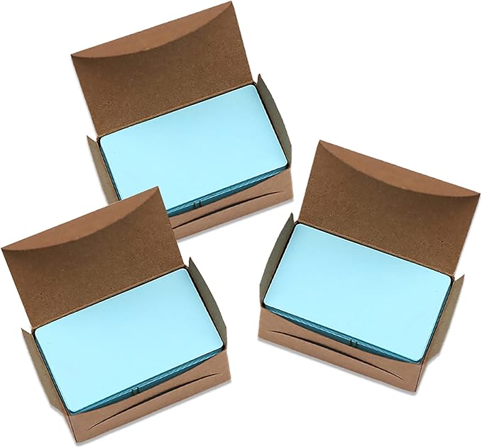 VANRA 300PCS Small Blank Index Cards 3.5x2 inches Note Cards Study Flash Cards, Word Message Gift DIY Cards Kraft Paper Tags (Blue, 300/Pack)