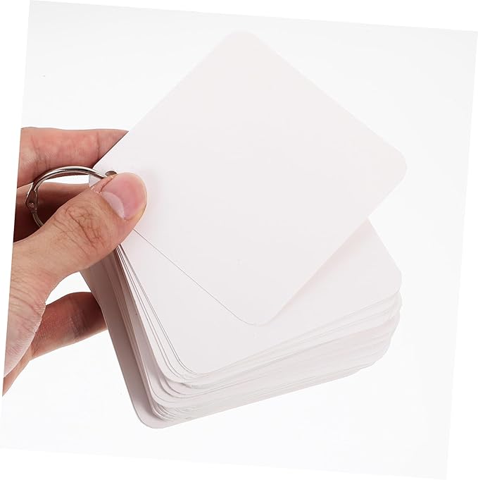 STOBOK Blank Flashcards Index Cards Rings Punched Studying Note Cards Hand Painting Memo