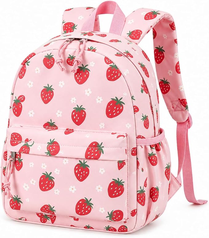 LOIDOU Toddler Backpack for Girls School Bookbags for Preschool Kindergarten Cute Backpacks (Strawberry Pink, S-12)