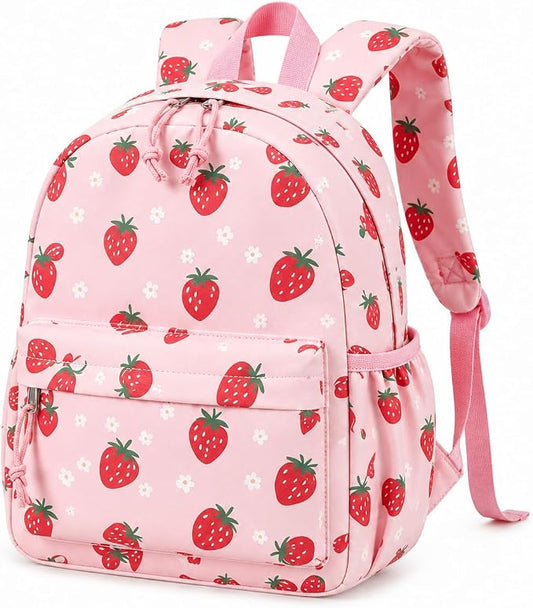 LOIDOU Toddler Backpack for Girls School Bookbags for Preschool Kindergarten Cute Backpacks (Strawberry Pink, S-12)