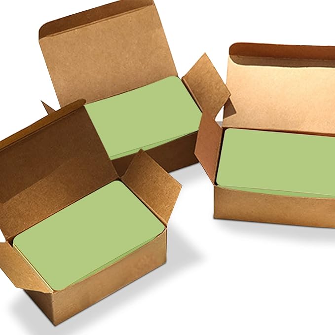 VANRA 300PCS Small Blank Index Cards 3.5x2 inches Note Cards Study Flash Cards, Word Message Gift DIY Cards Kraft Paper Tags (Mint Green, 300/Pack)