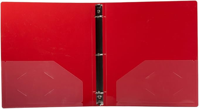 JAM PAPER Plastic 1 inch Binder - Red 3 Ring Binder - Sold Individually