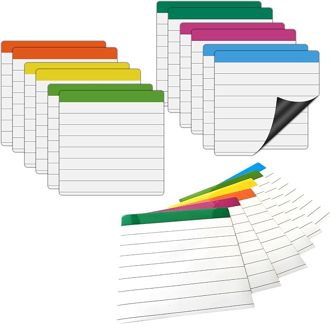 Ruled Lined Magnetic Dry Erase Whiteboard,Small Flexible Magnet Sheet,Sqaure 6X6,Teacher Essentials for Classroom,Help Students Form A Good Handwriting 12 Pieces