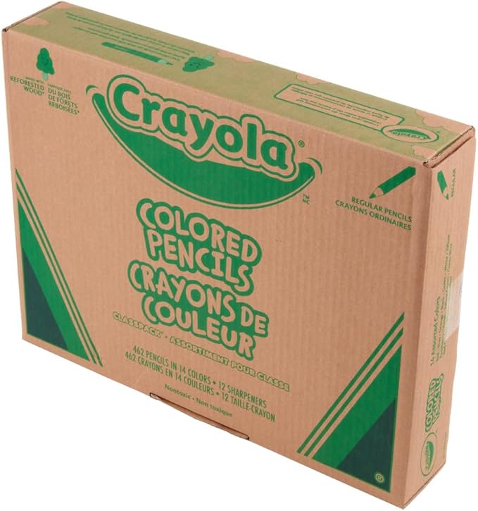 Crayola Colored Pencil Classpack (462ct), Teacher Appreciation Gifts, Classroom Must Haves, School Supplies, Bulk Colored Pencils, 14 Assorted Colors, Ages 3+