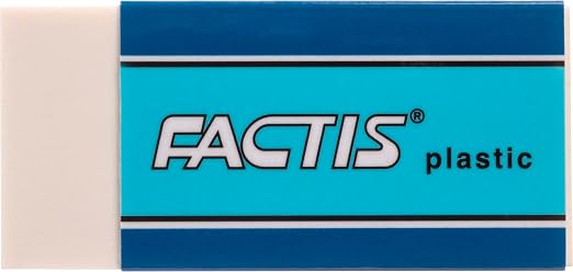 Factis Graphite Plastic Vinyl Eraser - Box of 24 - White, Small - P-24