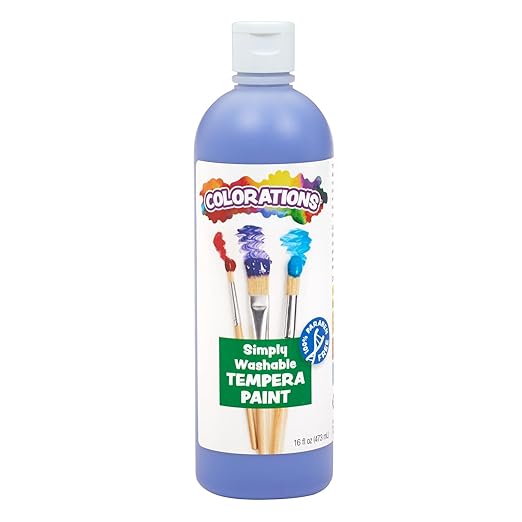 Colorations Washable Tempera Paint, 16 fl oz, Periwinkle, Non Toxic, Vibrant, Bold, Kids Paint, Craft, Hobby, Fun, Art Supplies