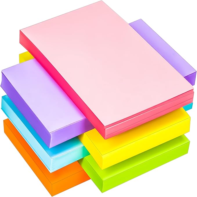 280Pcs Blank Colored Index Cards 3x5 Inch Flash Cards, Note Card Flashcards, Colorful Blank Card Pad Index Note Books 3 x 5 Notecards for Studying School Supply College Office