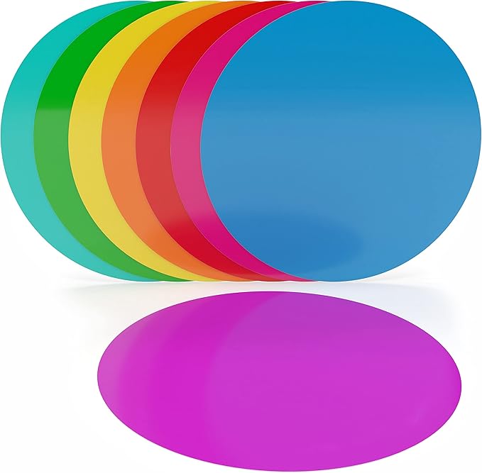 SCRIBBLEDO 8 Pack Dry Erase Dots 11 inch Colorful Dry Erase Circles for Tables Whiteboard Wall Removable Vinyl for School Classroom Teachers Students
