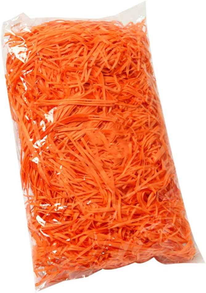 Easter Grass, 100g Shredded Paper for Gift Box, Crinkle Cut Paper Shred Filler for Gift Wrapping & Basket Filling(Orange)