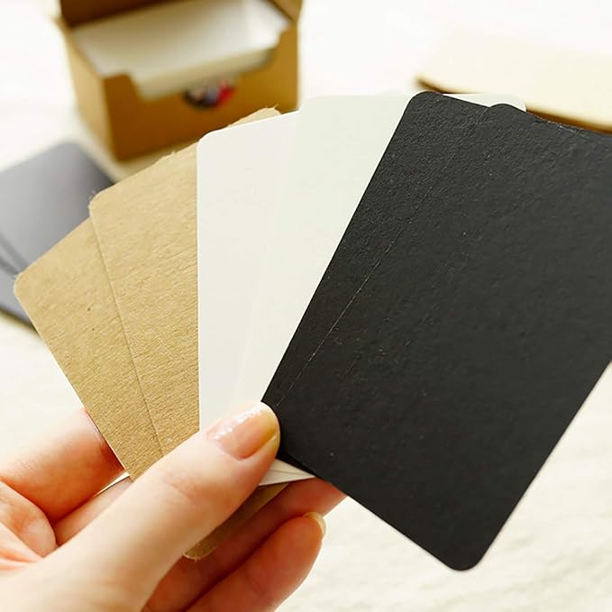 VANRA 300 Small Blank Cards 3.5x2 inches Color Cardstock Study Flash Cards Index Cards, Unruled with Rounded Corners (Assorted colors, 300/Pack)