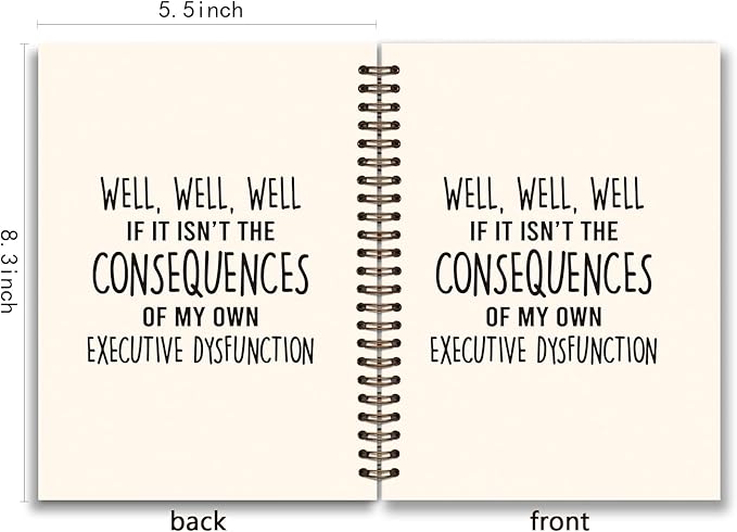Trendy Mental Health Spiral Notebook Journal,Anti Anxiety Psychology Lined Hardcover College Ruled Spiral Notebook,College School Supplies,Therapist Notebook for School Student Teacher