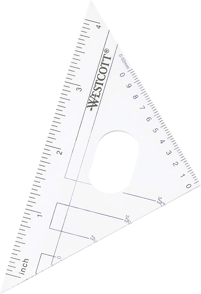 Westcott Six Piece Geometry Tool Kit with Pouch, Assorted Colors, (14564)