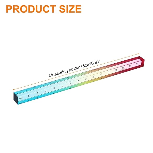 HARFINGTON Acrylic Clear Straight Rulers 15cm Metric,Colorful | Transparent Gradient Three-Dimensional Plastic Ruler Square Cube Measuring Tool for Classroom