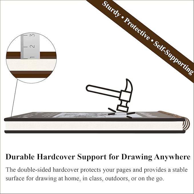 9"X12" Sketch Book Bulk, Top Spiral Bound Sketch Pad, 3 Pack 100 Sheets Each (68lb/100gsm), Acid Free Art Sketchbook Artistic Drawing Painting Writing Paper for Kids Adults Beginners Artists