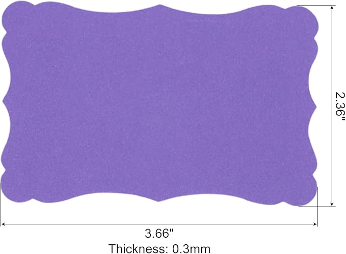 PATIKIL 3.7"x2.4" Blank Paper Business Cards, 120 Pack Small Index Flash Cards Words Message Note Card Mini Paper Tags Lace for DIY Gift, Purple