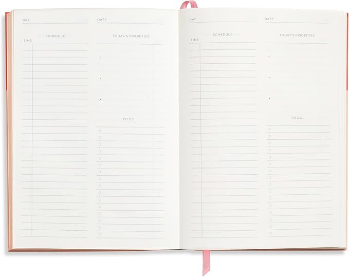 Papier Undated Daily Planner, Pink, 8.46"L x 6.02"W