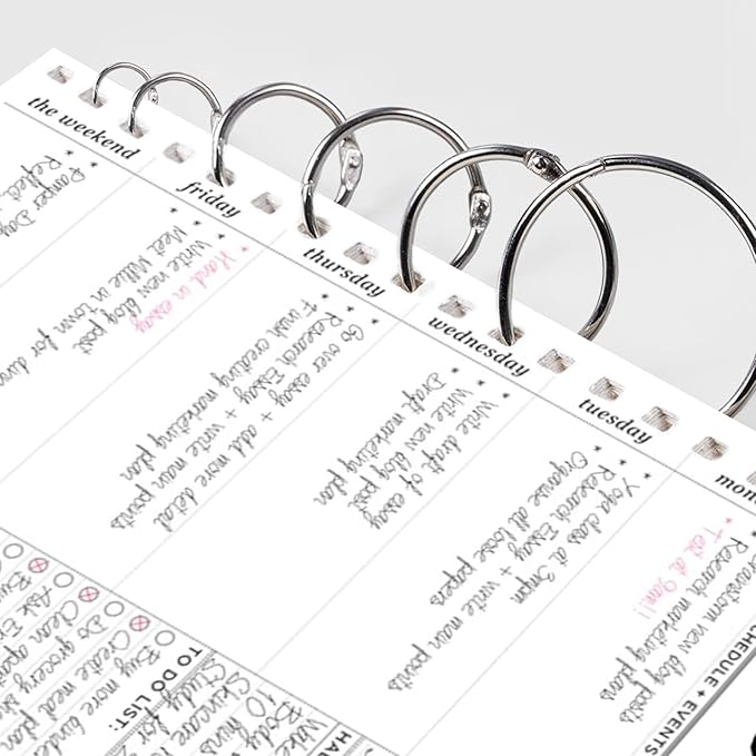 OWLKELA Binder Rings 50 Pcs, Assorted Sizes, Nickel Plated, Loose Leaf Bookr Rings for Flash Cards, Index Card Ring, Paper Ring for School, Home or Office