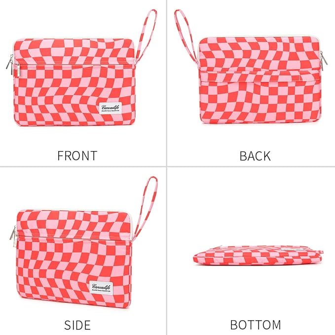 15.6-inch Notebook case, Waterproof and Shockproof Protective Computer case, can be Used to Cover Shopping cart Cases. The Notebook is Compatible with Lenovo, ASUS and HP (New Pink Checker)