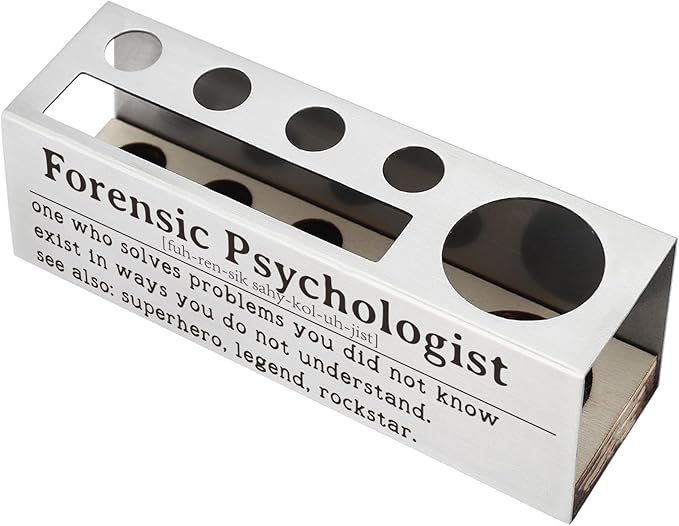 Forensic Psychologist Appreciation Gift, Office Desk Decor for Criminal Psychologists, Behavioral Analysts, Mental Health Experts Career Recognition Gift, Funny Office Pencil Holder for Desk SD275