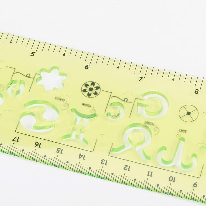 HARFINGTON Unbreakable Flexible Rulers 30cm/12 Double Scale Shatterproof Folding Plastic Ruler for Classrooms Home Office, Light Green