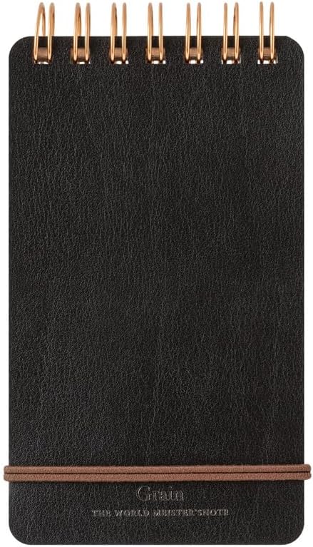 Midori 11796006 Notepad WM Ring Memo Grain Black