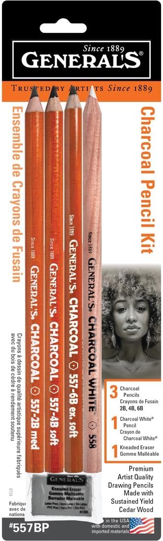 General Pencil 138504 Charcoal Pencil Kit-5 Pieces