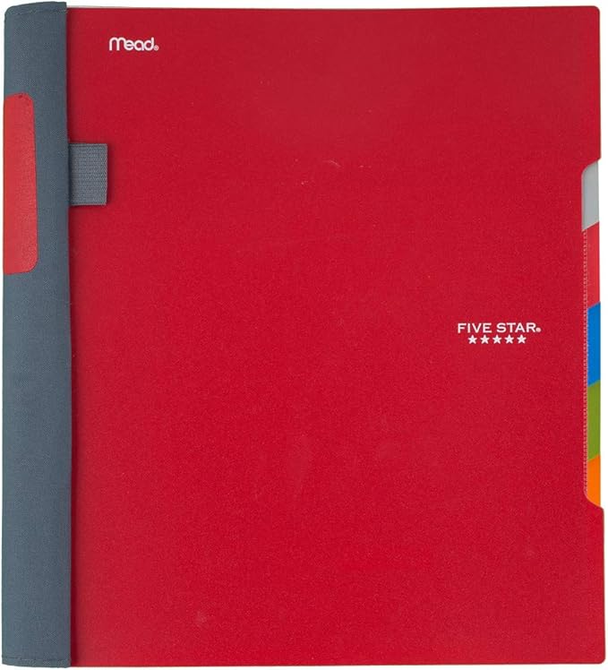 Five Star Advance Spiral Notebook, 5 Subject, College Ruled Paper, 200 Sheets, 11" x 8-1/2, Color Selected For You (06326)