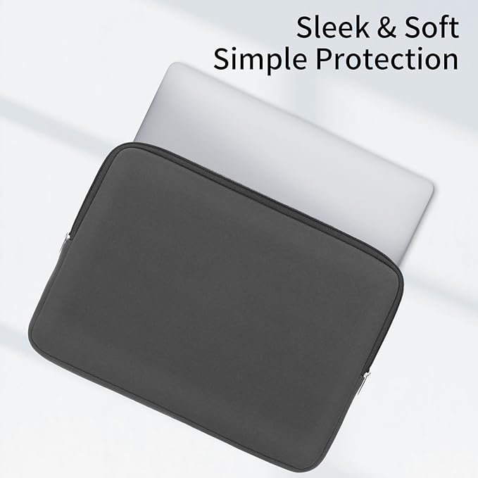 RAINYEAR Laptop Sleeve Case Compatible with 13.3 Inch Notebook Computer Tablet Chromebook 14" MacBook Pro/Max M1 M2 M3 M4 M5 Soft Cover Protective Case Zipper Carrying Bag(Gray)