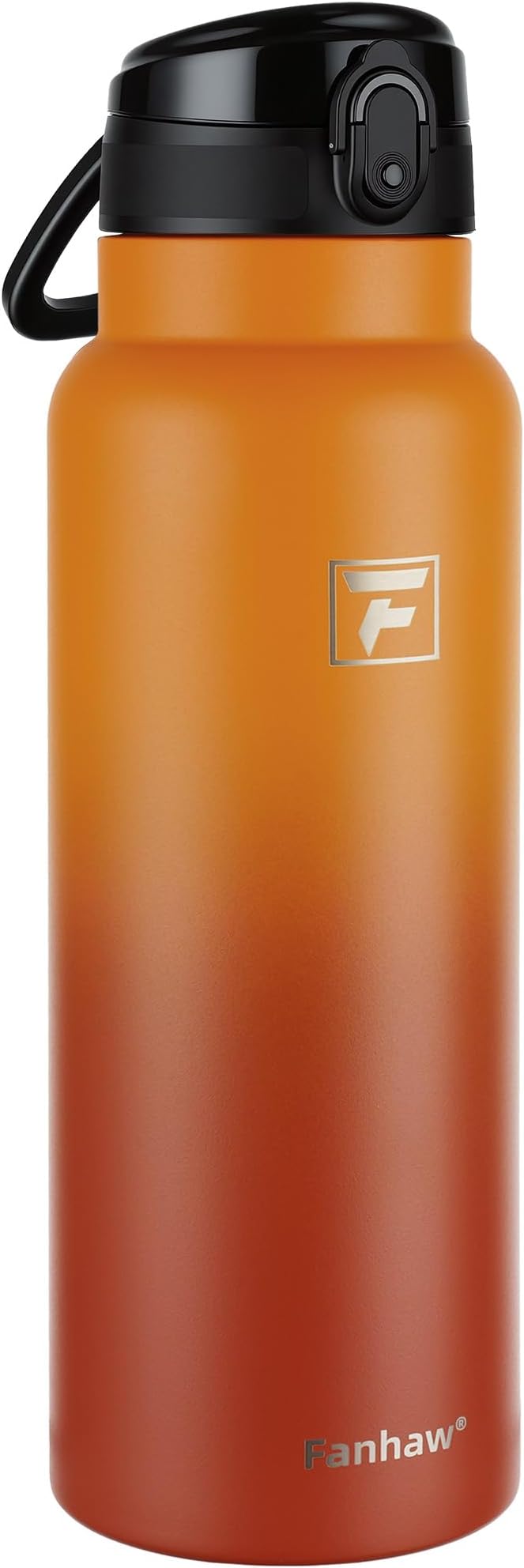 Fanhaw 40 Oz Insulated Stainless Steel Water Bottle with Chug Lid – Wide Mouth, Leak-Proof, BPA-Free – Ideal for Kids, Adults, Sports, Gym, and Outdoor Use (Yellow Orange)