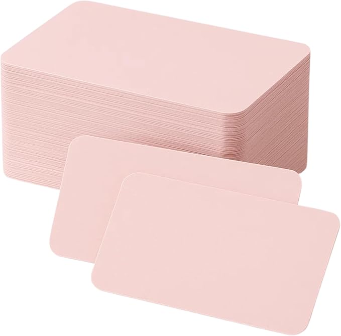 Set, 3.5 x 2 Inches, Kraft Brown White Pink, 100 Count Per Pack, Study Recipe To-Do List Organization Cards (Pink)
