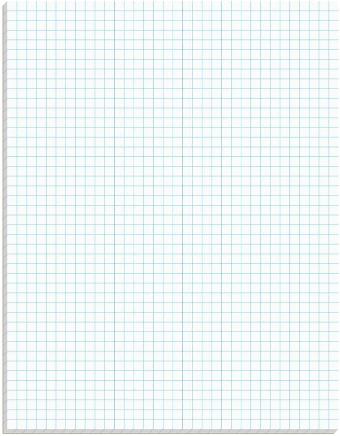 TOPS 33041 Quadrille Pads, 4 Squares/Inch, 8 1/2 x 11, White, 50 Sheets