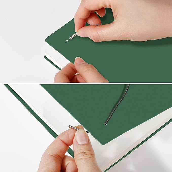 AHGXG Dotted Journal - Dot Grid Spiral Notebook 8.5" x 11", A4 Large Dotted Notebook, 100 GSM Thick Paper, Waterproof Plastic Cover Journals for Journaling, Sketching, Dark Green