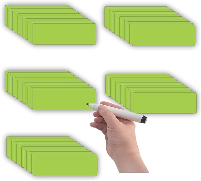 STTMGN Magnetic Dry Erase Labels (1x3,Pack of 60),Name Tags Magnets Sticker,Durable for Classroom&Office&Cabinet&Whiteboard&Refrigerator&Education&Home&More (Green) Saint Patrick's Day Gift