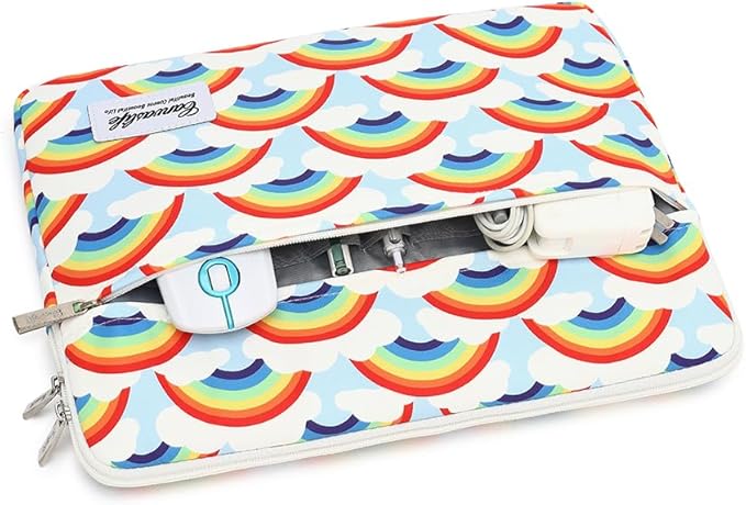 Canvaslife Waterproof Laptop Sleeve 15 Inch 15 Case and 15.6 Laptop Bag (Rainbow)