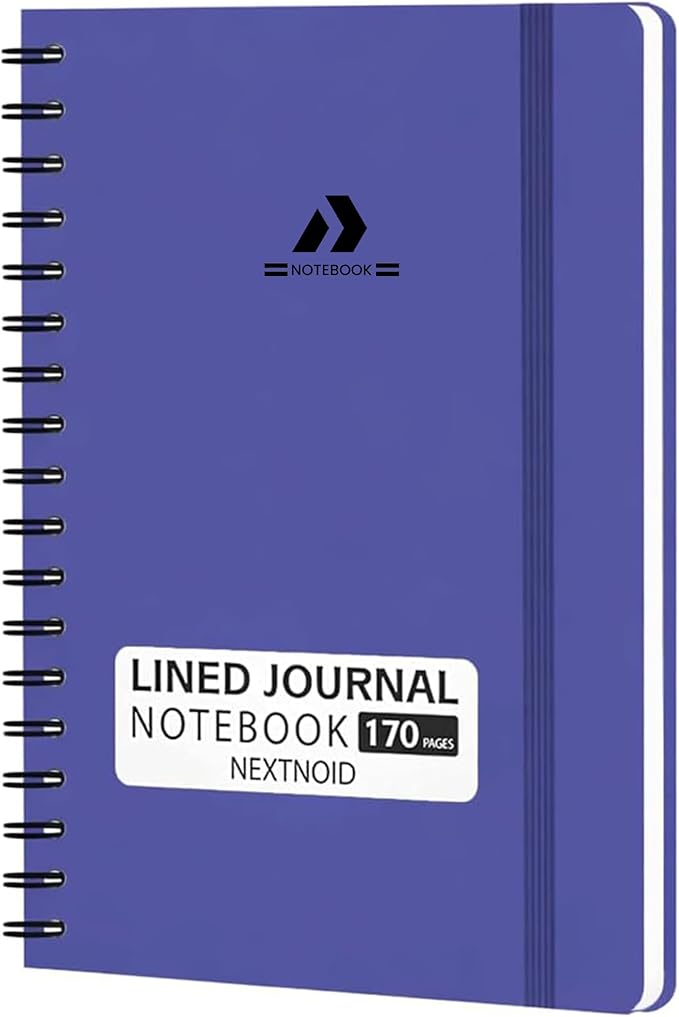 Nextnoid Lined Spiral Notebook Journal For Women & Men - A5(5.8" x 8.3") 170 Pages, Hardcover Notebooks for Work & Note Taking, College Ruled Journals for Writing - Violat Blue